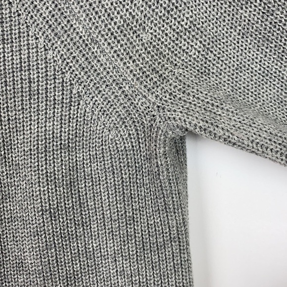 J.Crew XS Factory Gray Sweater Black Ribbon Bow Cotton Blend - Picture 8 of 10